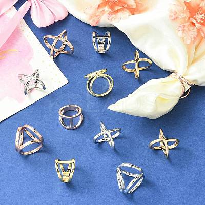 18Pcs 9 Styles Alloy Scarf Ring Buckle for Women Lady Girls AJEW-CJ0001-36-1