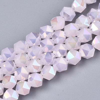 Electroplate Glass Beads Strands X-EGLA-T019-07B-1