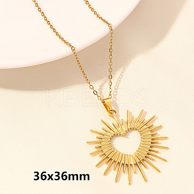 304 Stainless Steel Heart Pendant Necklaces for Men and Women FS-WG1B83F-11-1
