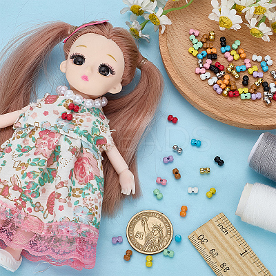 72Pcs 12 Colors 1-hole Alloy Horn Buttons DOLL-FG0001-05-1