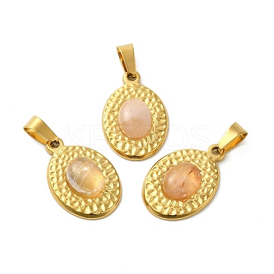 Natural Rose Quartz Pendants STAS-C094-01G-01-1