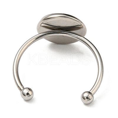 Tarnish Resistant 304 Stainless Steel Open Cuff Ring Findings STAS-H215-01B-P-1