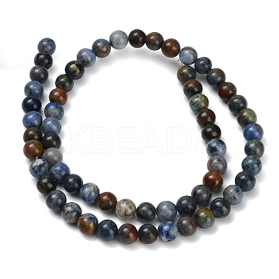 Natural Dumortierite Beads Strands G-F826-A01-6mm-1