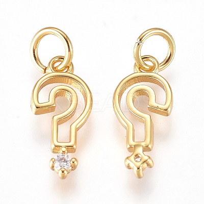 Brass Punctuation Charms X-ZIRC-L070-84G-1
