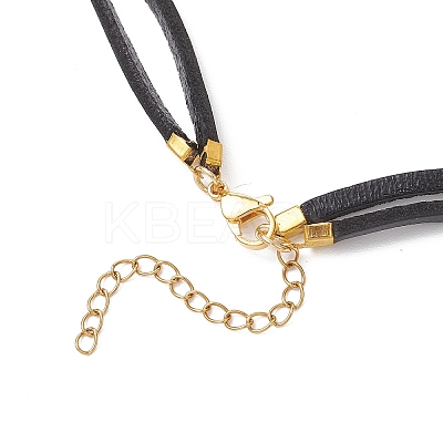 Cowhide Leather Cord Double Layer Necklace Making AJEW-JB01355-01-1