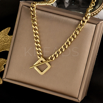 Rhombus Toggle 304 Stainless Steel Pendant Necklaces for Women FS-WG6DB9B-01-1