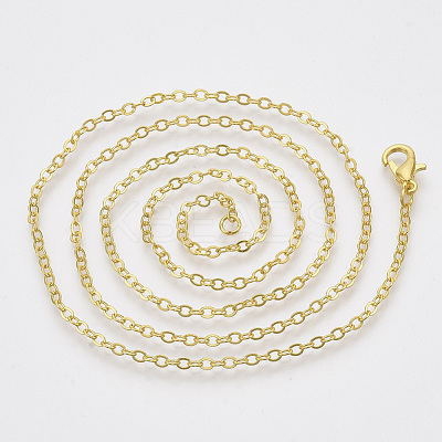 Brass Cable Chains Necklace Making MAK-N029-01G-1