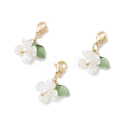 Flower Shell Pearl Pendant Decorations HJEW-TA00106-1
