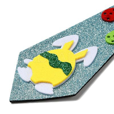 Easter Theme Rabbit Egg Glitter Felt Necktie AJEW-C030-01D-1