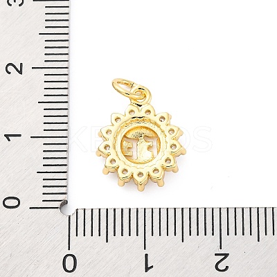 Brass Micro Pave Cubic Zirconia Pendants KK-D325-41G-1