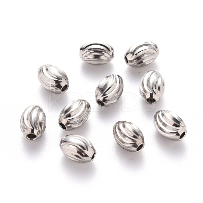Tarnish Resistant 201 Stainless Steel Corrugated Beads STAS-S103-16B-P-1