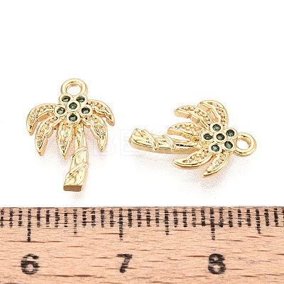 Brass Pave Cubic Zirconia Pendants KK-T074-97B-G-1