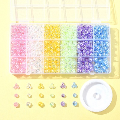 DIY Round Transparent Acrylic Beads Bracelets Making Kits DIY-FS0008-17-1