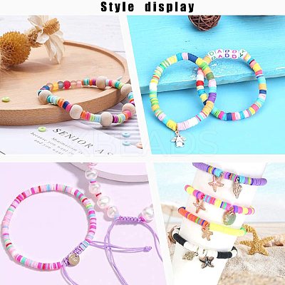 Flat Round Handmade Polymer Clay Beads CLAY-R067-8.0mm-24-1