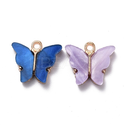 Alloy Acrylic Pendants X-ENAM-R136-01-1