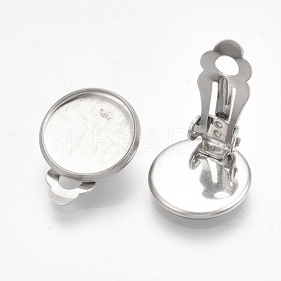 Non-Tarnish 304 Stainless Steel Clip-on Earring Findings LS-STAS-S079-81D-1