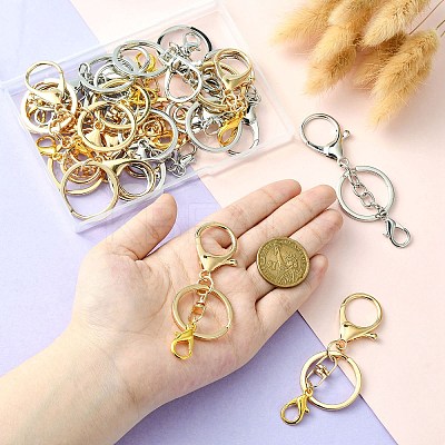 20Pcs 4 Style Alloy Key Rings KEYC-CJ0001-06-1