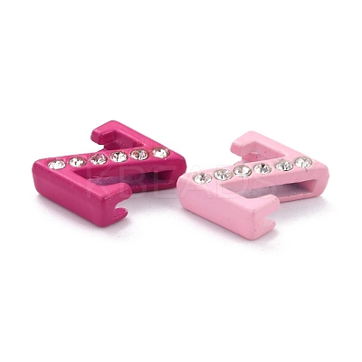 Spray Painted Zinc Alloy Slide Charms ALRI-WH0005-13Z-1