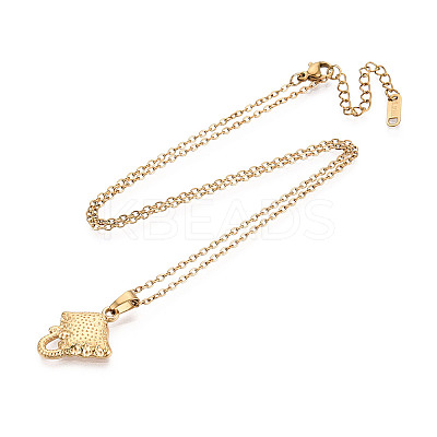 304 Stainless Steel Pendant Necklaces NJEW-T018-44G-1