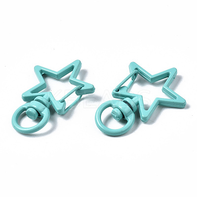 Spray Painted Eco-Friendly Alloy Swivel Snap Hooks Clasps PALLOY-T080-14-NR-1
