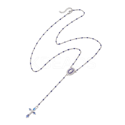 304 Stainless Steel Rosary Bead Necklaces NJEW-JN05775-1