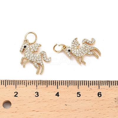 Brass Micro Pave Cubic Zirconia Pendants KK-B133-03G-1