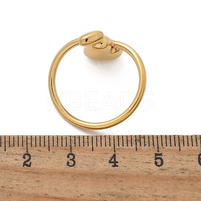 304 Stainless Steel Heart Cuff Rings for Women RJEW-A063-01D-G-1