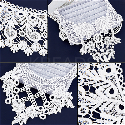 6Pcs 6 Style Milk Silk Embroidered Floral Lace Collar DIY-GF0005-42-1