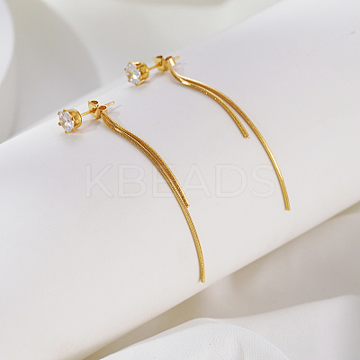 Elegant Stainless Steel Flat Round Tassel Stud Earrings BX2341-2-1