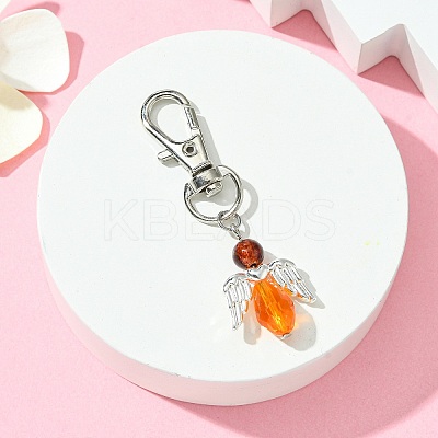 Angel Glass Pendant Decoration HJEW-JM01557-05-1