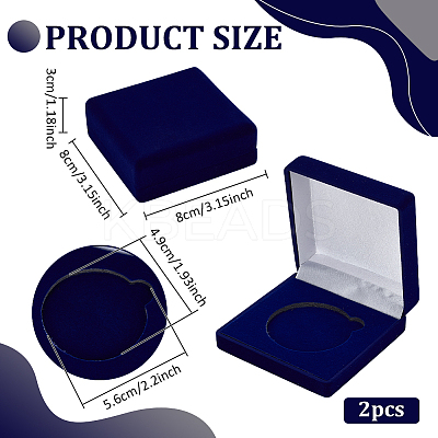 Square EVA Covered with Velveteen Commemorative Coin Storage Cases with Sponge Inside CON-WH0201-005B-1