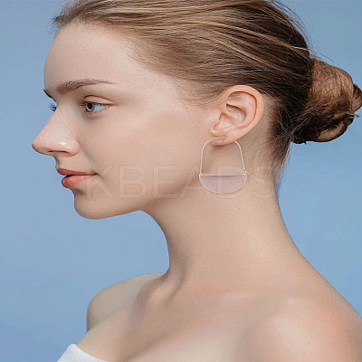 1 Pair Brass Glass Hoop Earrings for Women EJEW-LP0003-53C-1