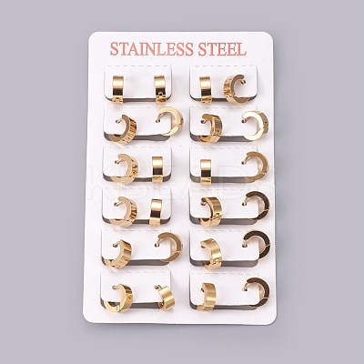 304 Stainless Steel Huggie Hoop Earrings EJEW-O087-09E-1