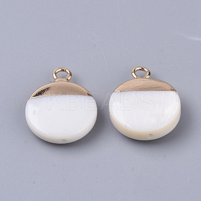 Electroplate Freshwater Shell Pendants SHEL-S276-61A-1