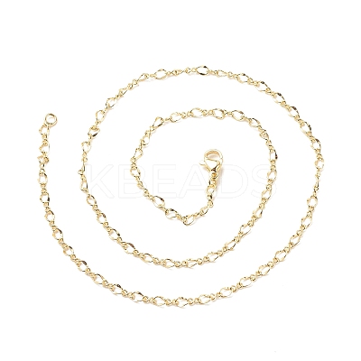 Brass Figaro Chains Necklace for Women LS-NJEW-P265-02B-G-1