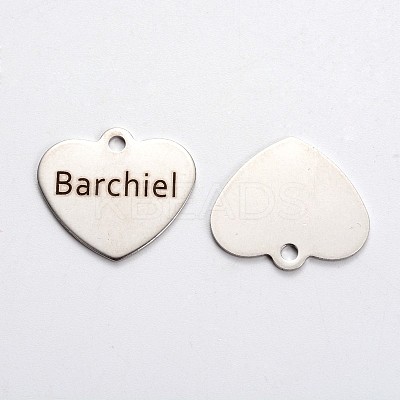 Non-Tarnish 201 Stainless Steel Heart Pendants LS-STAS-L165-A01-1