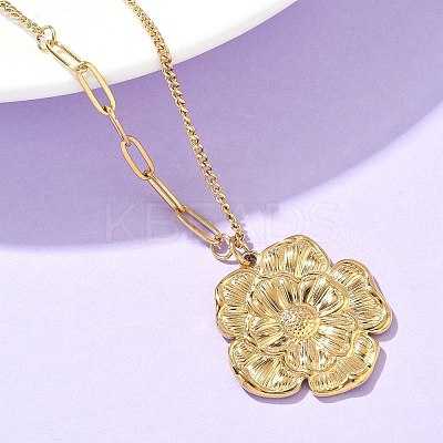 304 Stainless Steel Pendant Necklaces for Women NJEW-D312-02C-G-1