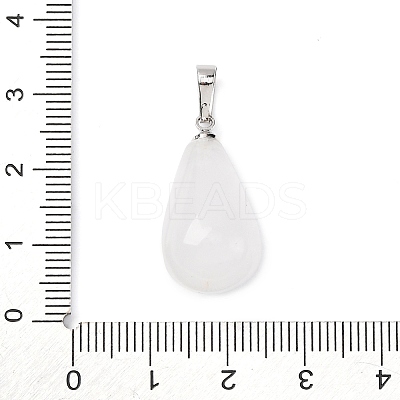 Teardrop Platinum Tone Brass Quartz Crystal Pendants G-F267-04I-1