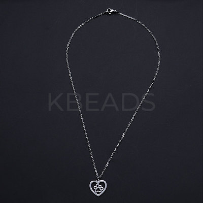 Non-Tarnish 201 Stainless Steel Pendant Necklaces NJEW-S105-JN581-40-1-1