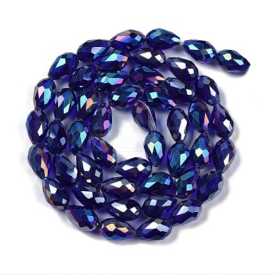 Transparent Electroplate Glass Beads Strands EGLA-N013-T10mm-B07-1