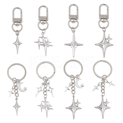 8Pcs Alloy Pendant Decoration and Keychains HJEW-DC00064-1