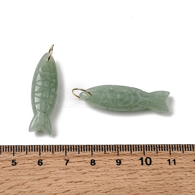 Natural Green Aventurine Carved Pendants G-G314-01G-03-1