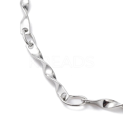 Non-Tarnish 304 Stainless Steel Twist Bar Link Chain Bracelets BJEW-K226-09P-1