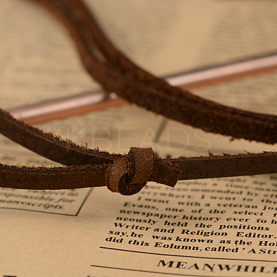 Adjustable Leather Cord Alloy Wing Pendant Necklaces For Men NJEW-k031-22-1
