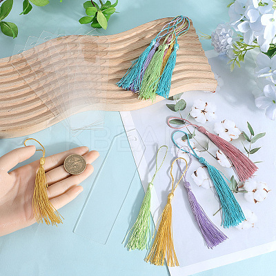 DIY Bookmark Making Kits. with Transparent Acrylic & Polyester Tassel Decoration DIY-SP0001-92C-1