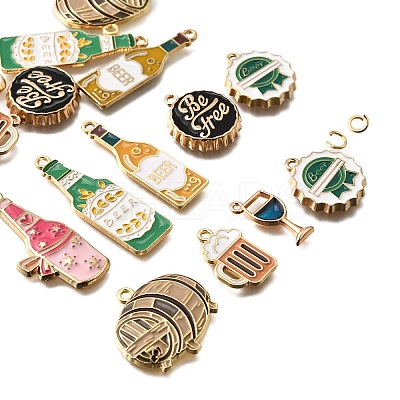 16Pcs 8 Styles Oktoberfest Alloy Enamel Pendants ENAM-FP0001-83-1
