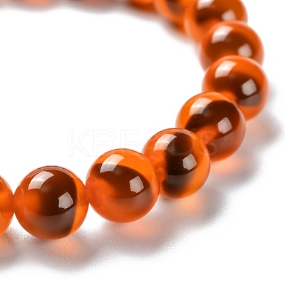 Unisex Natural Sugar Heart Agate Beaded Stretch Bracelets BJEW-K097-01A-03-1