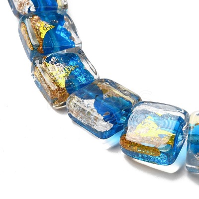 Handmade Gold Foil and Silver Foil Lampwork Beads FOIL-C001-01B-08-1