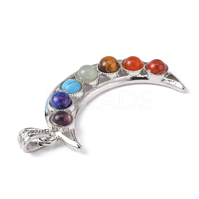 Chakra Jewelry Alloy Bezel Gemstone Big Pendants G-M039-02-1