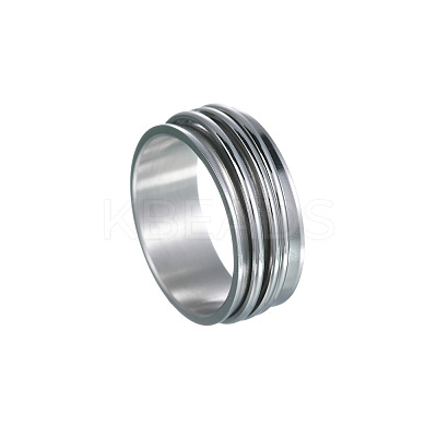201 Stainless Steel Wide Band Rotating Finger Rings FS-WGEF0B4-09-1